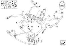 Hydr. układ kier./przewody oleju (32_1440) dla BMW 5' E60 525i Lim THA