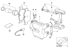 Hamulec przód-okładzina-czujnik (34_1369) dla BMW X3 E83 LCI X3 2.0d SAV ECE