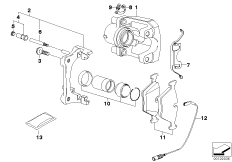 Hamulec tył-okładzina-czujnik (34_1371) dla BMW X3 E83 X3 2.0i SAV ECE