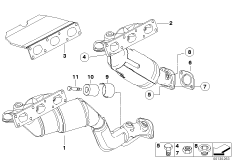 Kolektor wydechowy z katalizatorem (18_0536) dla BMW X3 E83 X3 2.5i SAV USA