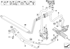 Hydr. układ kier./przewody oleju (32_1479) dla BMW X5 E53 X5 4.4i SAV ECE