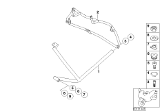 Pałąk ochronny tylny trójdzielny (46_0727) dla BMW R 1100 RT 96 (0413,0418) ECE
