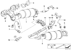 Kolektor wydechowy z katalizatorem (18_0531) dla BMW 6' E63 645Ci Cou USA