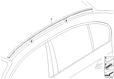 Listwa dachowa ozdobna/Reling dachowy (51_5033) dla BMW 5' E60 M5 Lim USA