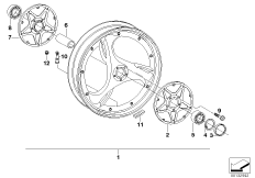 Koło odlewane przednie (36_0471) dla BMW R 850 C 99 (0421) ECE