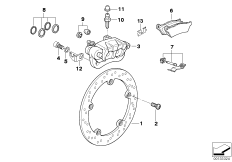 Hamulec tylnego koła-koło szprychowe (34_0995) dla BMW R 1150 GS Adv. 01 (0441,0492) USA