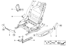 Fotel przedni, osłony fotela (52_3115) dla BMW 6' E64 LCI 650i Cab USA