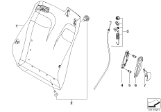 Fotel przedni, rama oparcia (52_3117) dla BMW 6' E64 LCI 630i Cab ECE