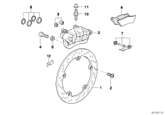 Hamulec tylnego koła-koło szprychowe (34_0683) dla BMW R 1100 R 94 (0402,0407) USA
