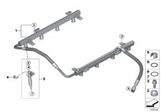 Zawory i przewody instalacji wtryskowej (13_0970) dla BMW X5 E53 X5 4.4i SAV ECE