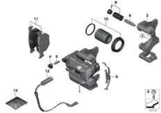 Hamulec tył-okładzina-czujnik (34_1510) dla BMW 3' E90 LCI 320d Lim ECE