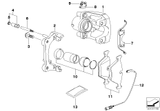 Hamulec tył-okładzina-czujnik (34_1418) dla BMW 1' E87 LCI 120d 5-d ECE