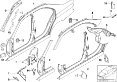 Szkielet boczny (41_0050) dla BMW 5' E39 525i Lim ECE