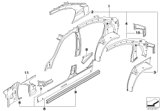 Szkielet boczny, elementy pojed. (41_1643) dla BMW 3' E90 LCI 318i Lim ECE