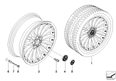 BMW composite wheel, radial spoke 198 (36_0850) dla BMW 3' E90 LCI 328xi N51 Lim USA