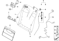 Fotel przedni-rama. oparcia/ściana tyl. (52_2578) dla BMW 3' E46 325Ci Cab USA