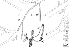 Mechanizm szyby drzwi przednich (51_5438) dla BMW 1' E87 LCI 116i 2.0 5-d ECE