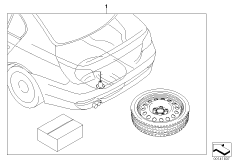 Doposażenie - koło dojazdowe (36_0916) dla BMW 5' E60 545i Lim ECE