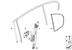Mechanizm szyby drzwi tylnych (51_5731) dla BMW 3' E91 LCI 320d Tou ECE