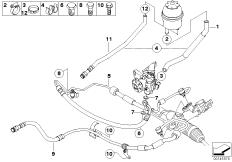 Hydr. układ kier./przewody oleju (32_1580) dla BMW 7' E65 730i Lim ECE