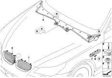 Zewnętrzne osłony / Kratka ozdobna (51_4932) dla BMW 5' E60 523i Lim ECE