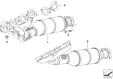 Kolektor wydechowy z katalizatorem (18_0608) dla BMW 6' E63 650i Cou ECE