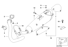 Części układu wydechowego z mocowaniem (18_0486) dla BMW F 650 CS 02 (0174,0184) USA