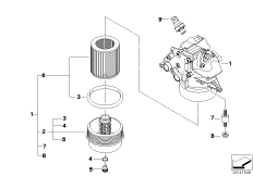 Dopływ oleju-filtr oleju (11_3704) dla BMW 6' E64 M6 Cab USA