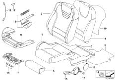 Fotel sportowy Recaro, poj. części (52_3233) dla MINI R53 Cooper S 3-drzwiowy ECE