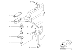 Zbiornik spryskiwaczy szyby czołowej (61_1485) dla MINI Cabrio R52 Cooper S Cabrio USA