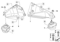 Zawieszenie silnika (22_0118) dla BMW X3 E83 X3 2.0i SAV ECE
