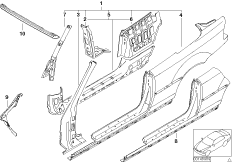 Szkielet boczny (41_1336) dla BMW 3' E46 M3 Cab USA