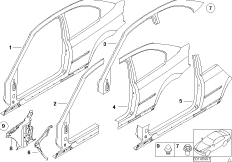 Szkielet boczny (41_1364) dla BMW 3' E46 316ti Com ECE