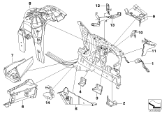 Konstrukcja przednia, uchwyt lewy (41_1480) dla BMW 5' E60 525i Lim ECE