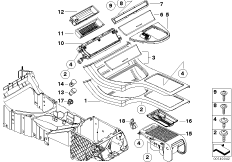 Elementy dod. konsoli środkowej (51_3754) dla BMW X5 E53 X5 4.8is SAV USA