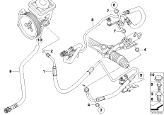 Hydr. układ kier./przewody oleju (32_1619) dla BMW 5' E60 LCI 520d Lim ECE