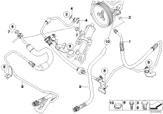 Hydr. układ kier./przewody oleju (32_1620) dla BMW 5' E61 LCI 520d Tou ECE