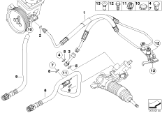Hydr. układ kier./przewody oleju (32_1621) dla BMW 5' E61 530xd Tou ECE