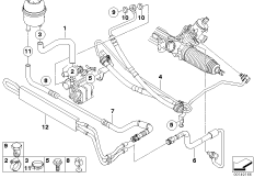 Hydr. układ kier./przewody oleju (32_1624) dla BMW X3 E83 LCI X3 2.0i SAV RUS