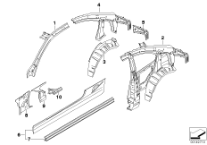 Szkielet boczny, elementy pojed. (41_1704) dla BMW 3' E92 LCI 328xi Cou USA
