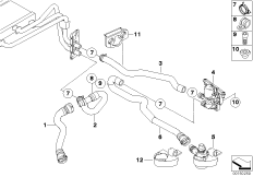 Zawór pompy węży wodnych IHKA podstawa (64_1335) dla BMW 5' E60 530i Lim ECE