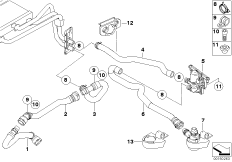 Zawór pompy węży wodnych IHKA podstawa (64_1362) dla BMW 5' E60 LCI 550i Lim ECE