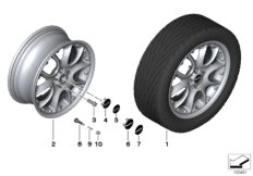 MINI LA compound wheel Web spoke 98 (36_0870) dla MINI R53 Cooper S 3-drzwiowy ECE