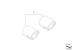 Osł. końcówki tłumika, chrom (03_0245) dla MINI Cabrio R52 Cooper S Cabrio USA