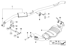 Układ wydechowy tylny (18_0555) dla BMW X3 E83 X3 3.0d SAV ECE