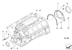 Skrzynia korbowa cylind./Elementy dod. (11_3842) dla BMW 7' E65 745d Lim ECE