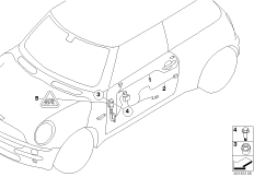 Wiązki kabli drzwi (61_2069) dla MINI Cabrio R57 Coop.S JCW Cabrio ECE