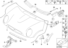 Klapa przednia/Elementy dod. (41_1379) dla MINI Cabrio R52 Cooper S Cabrio USA