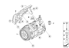 Sprężarka klimatyzacji/Elementy dod. (64_1556) dla BMW 3' E90 LCI 335i Lim USA
