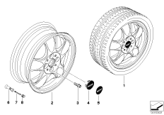 MINI alloy wheel, 5-start spooler 100 (36_0989) dla MINI Cabrio R57 LCI Cooper D 2.0 Cabrio ECE